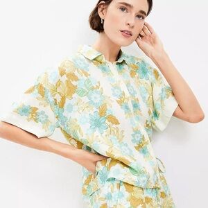 NWT Loft Gardenia Linen Blend Everyday Shirt